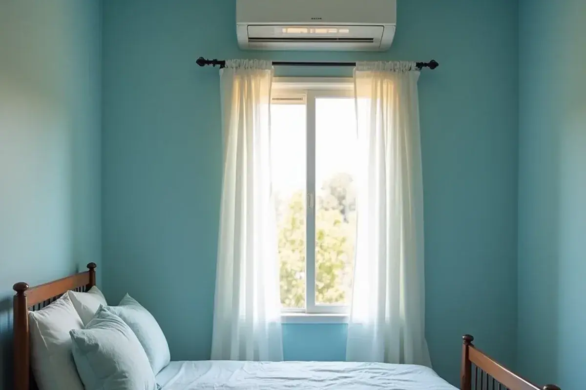 New ductless mini-split head installed in a bedroom of a Rio Grande City home