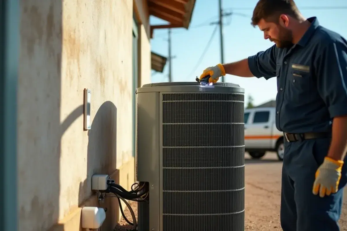 Grease-coated condenser coil behind a restaurant kitchen in Starr County, TX