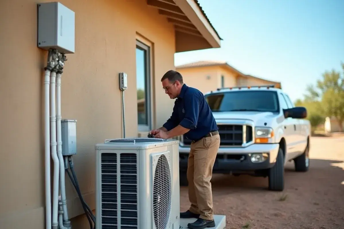 Multi-zone mini-split outdoor unit with several line sets running to separate rooms of a Rio Grande City home