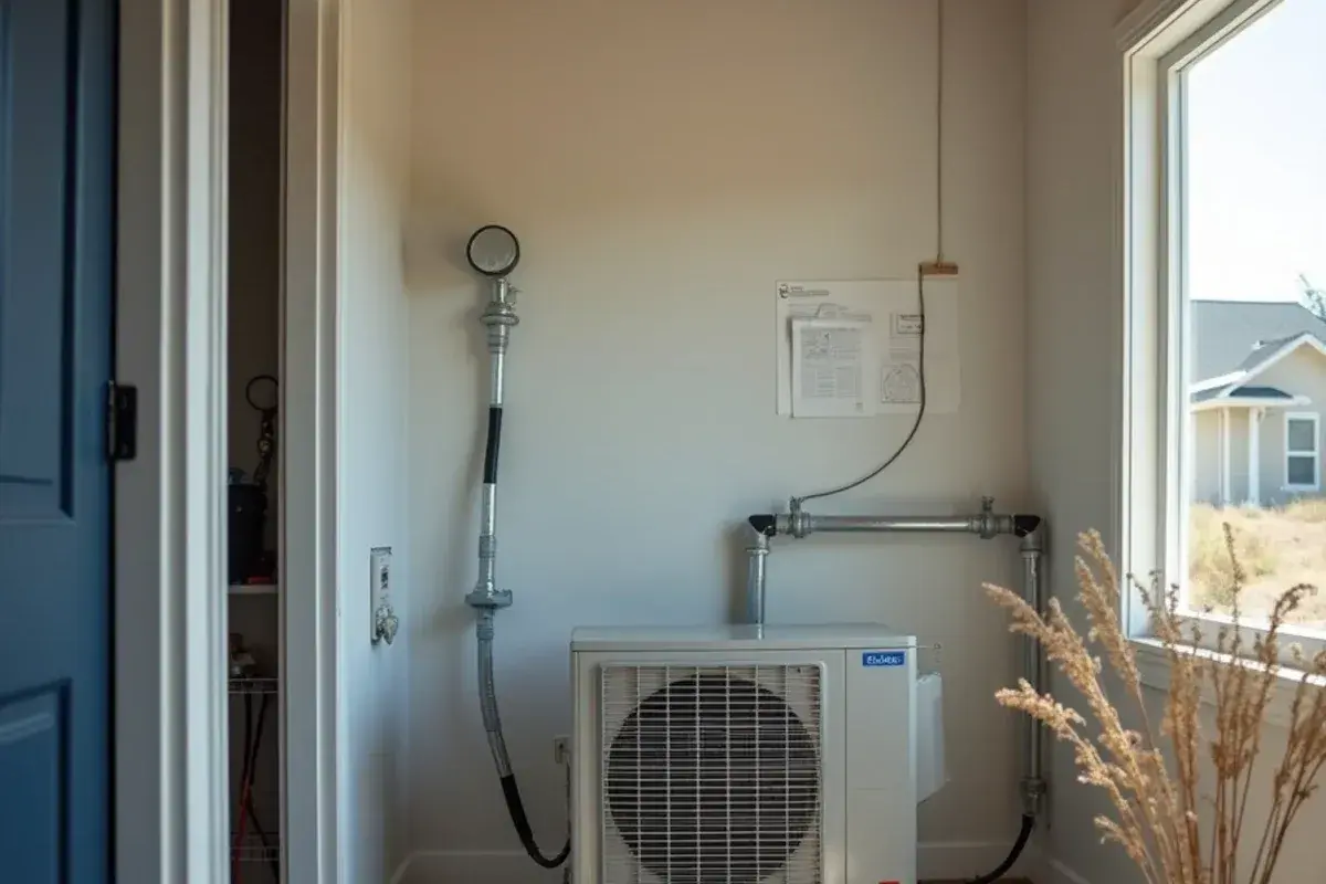 Whole-home dehumidifier installed beside an indoor air handler in a South Alamo, TX home